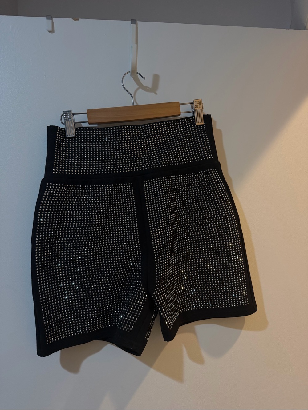 STRETCHY Black I AM GIA Embellished High-Waist Women's Shorts